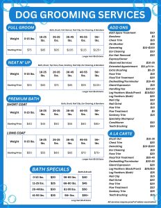 Grooming price list