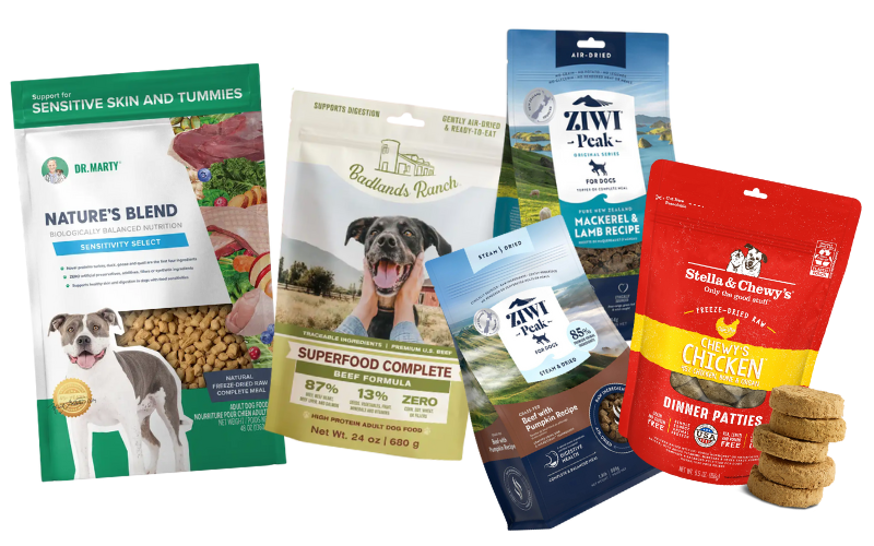 Dr. Marty's, Badlands Ranch, Ziwi Peak, Stella & Chewy's